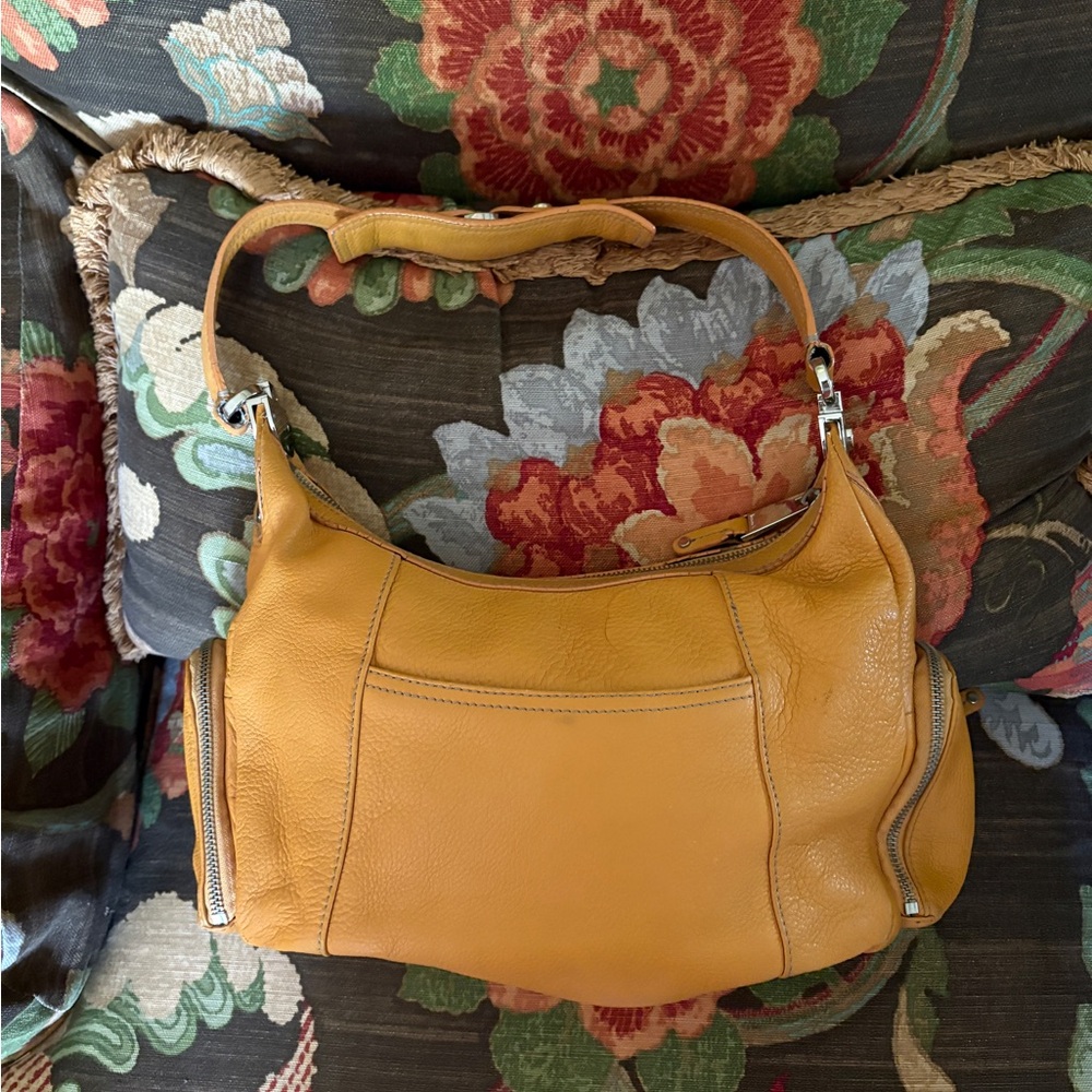 Tignanello Mustard Leather Shoulder Bag